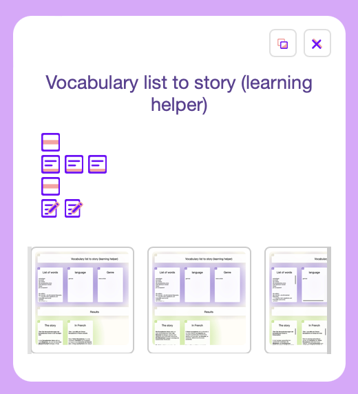Vocabulary to Story